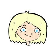 comic cartoon happy female face N16