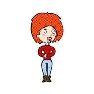 comic cartoon surprised woman N20