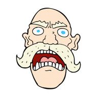 comic cartoon angry old man N11