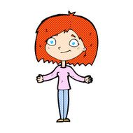 comic cartoon woman shrugging shoulders N43