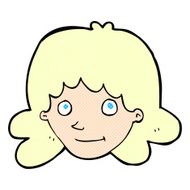 comic cartoon happy female face N17