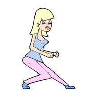 comic cartoon crazy dancing girl