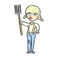 comic cartoon farmer girl