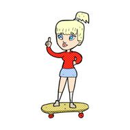 comic cartoon skater girl