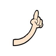 comic cartoon pointing arm N4