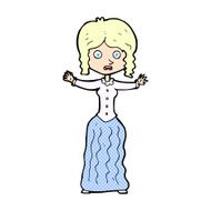 comic cartoon worried victorian woman