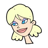 comic cartoon happy female face N18