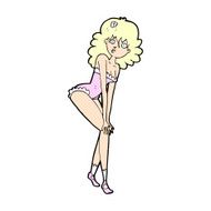 comic cartoon woman in lingerie N5