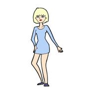 comic cartoon woman in dress N4