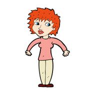 comic cartoon woman shrugging shoulders N44