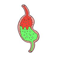 comic cartoon bubbling stomach