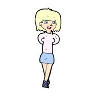 comic cartoon happy woman N22