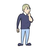 catoon curious man