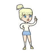 comic cartoon attractive girl with idea
