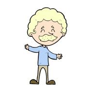 comic cartoon happy man with mustache
