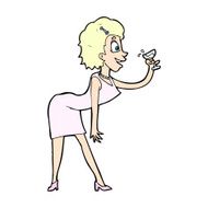comic cartoon woman with drink