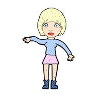 comic cartoon surprised woman N21