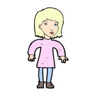 comic cartoon cautious woman