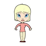 comic cartoon woman shrugging shoulders N47