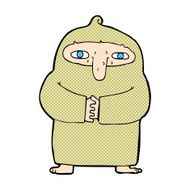comic cartoon monk in robe
