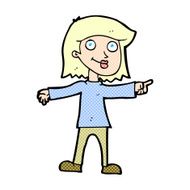 comic cartoon happy woman pointing N6