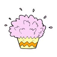 comic cartoon exploding cupcake