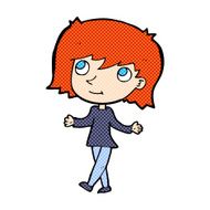 comic cartoon girl with no worries