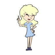 comic cartoon girl making point