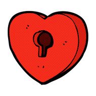 comic cartoon heart with keyhole N2
