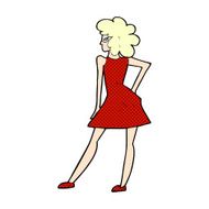 comic cartoon woman posing in dress N4