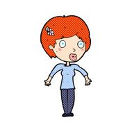 comic cartoon shocked woman N9