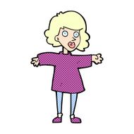 comic cartoon nervous woman N2