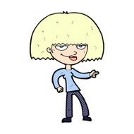 comic cartoon happy woman pointing N7