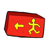 comic cartoon exit sign N2