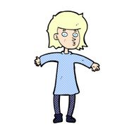 comic cartoon nervous woman N3