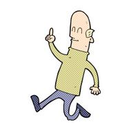 comic cartoon bald man with idea N2