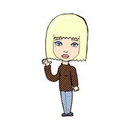 comic cartoon woman waving N32