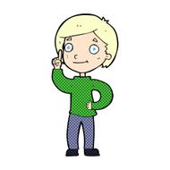 comic cartoon boy with idea N9