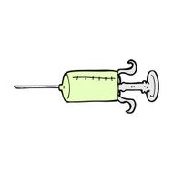 comic cartoon old needle