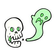 comic cartoon spooky skull N15