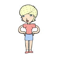 comic cartoon woman with hands on hips N20