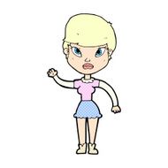 comic cartoon woman waving N33