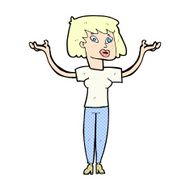 comic cartoon woman holding up hands N2