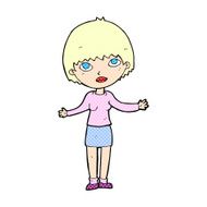 comic cartoon woman shrugging N6