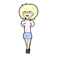 comic cartoon shocked woman N10