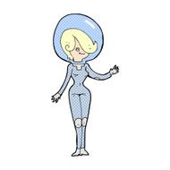 comic cartoon space woman N3