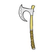 comic cartoon viking axe