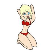 comic cartoon sexy woman posing