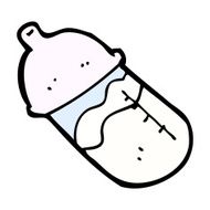 comic cartoon baby milk bottle