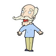 comic cartoon old man gasping in surprise